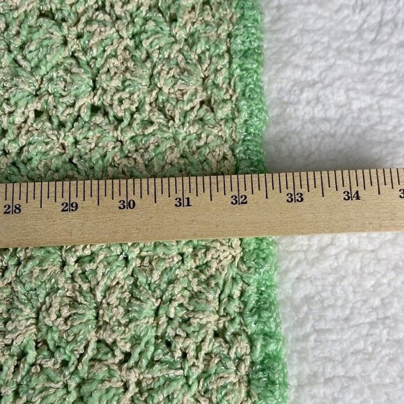 Handmade Crochet Throw Baby Blanket 35x32‎ Afghan Greens Baby Room Neutral - Picture 3 of 8